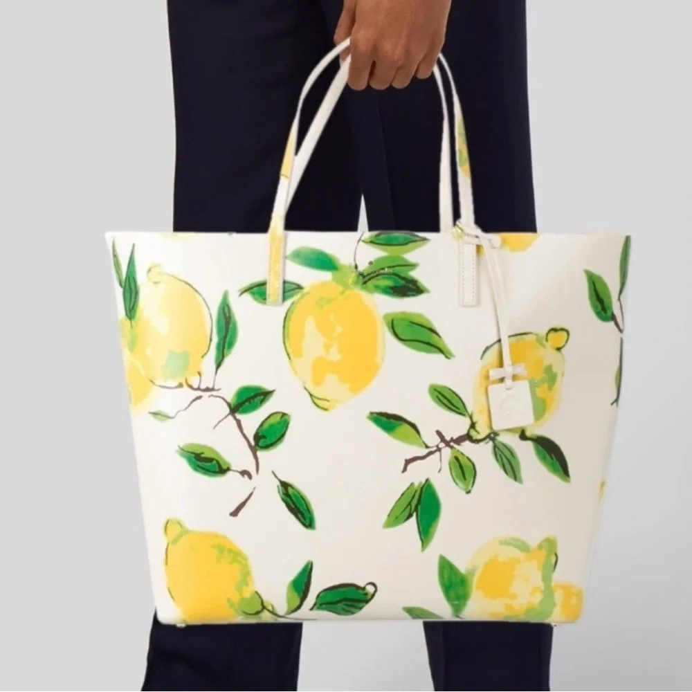 🌿♠️RARE🍋Kate Spade Lemon tote 🍋♠️🌿 - Picture 2 of 16